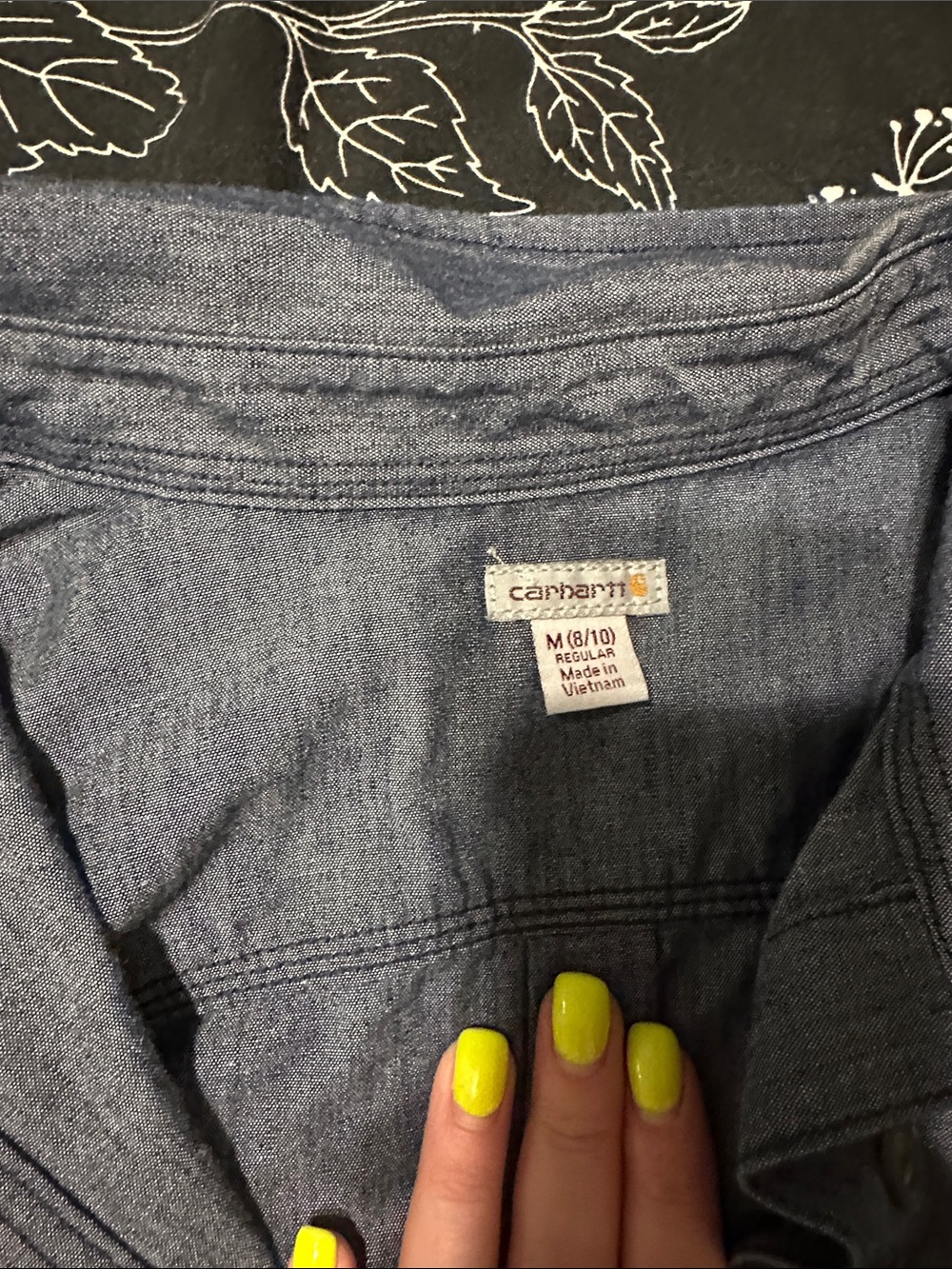 Carhartt Women’s Jeans - Indigo Blue with Neon Yellow Accent